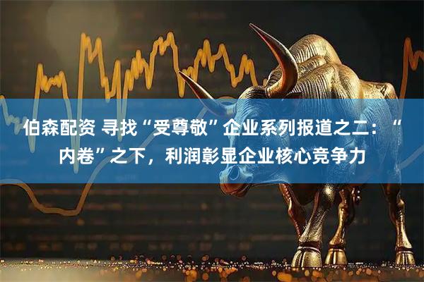 伯森配资 寻找“受尊敬”企业系列报道之二：“内卷”之下，利润彰显企业核心竞争力