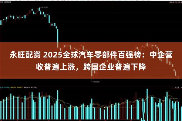 永旺配资 2025全球汽车零部件百强榜：中企营收普遍上涨，跨国企业普遍下降