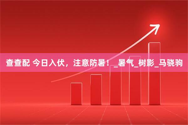 查查配 今日入伏，注意防暑！_暑气_树影_马骁驹